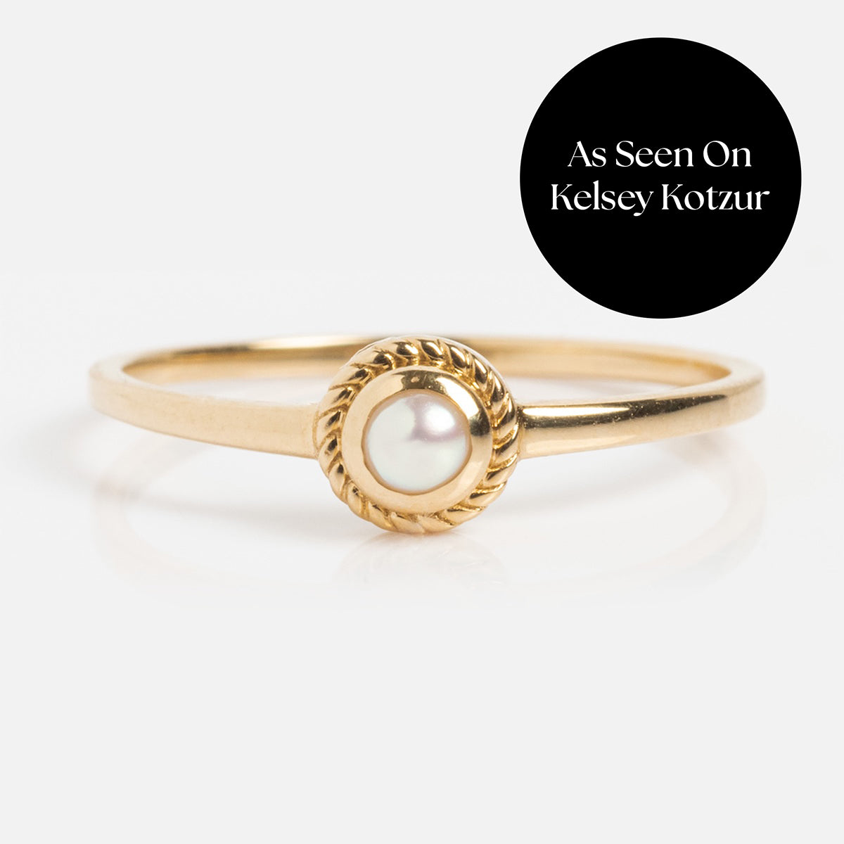 Solid Gold Soft Glow Pearl Ring
