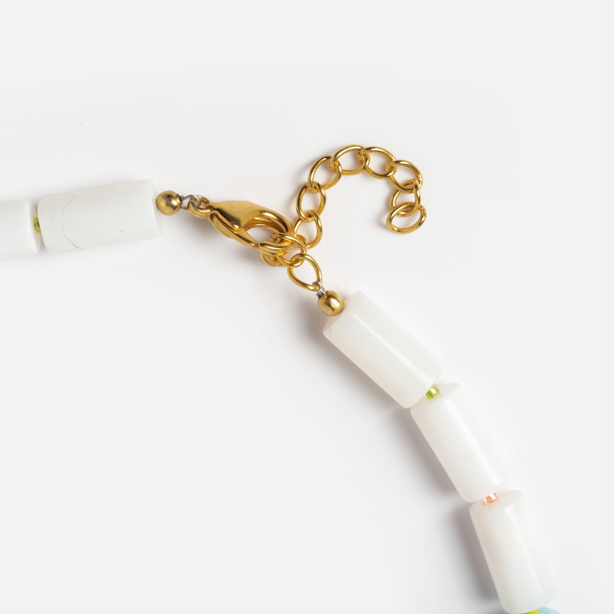 Beaded Gemstone Tube Necklace