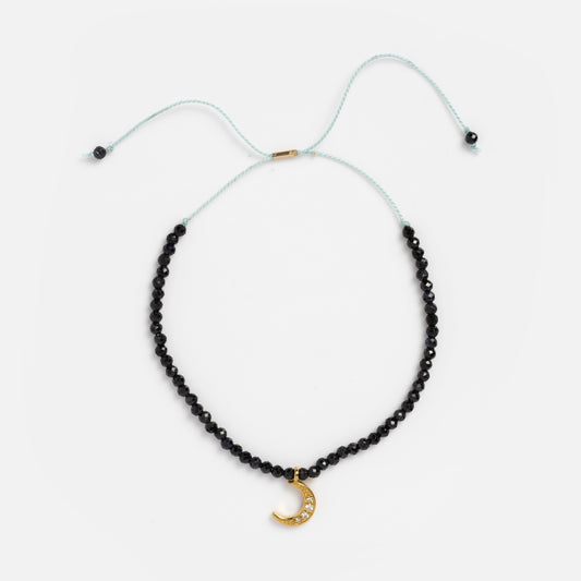 10k Moon Tiny Sapphire and Diamond Bracelet