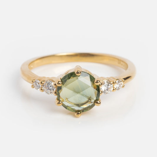 Regal Rose Ring in Green Sapphire