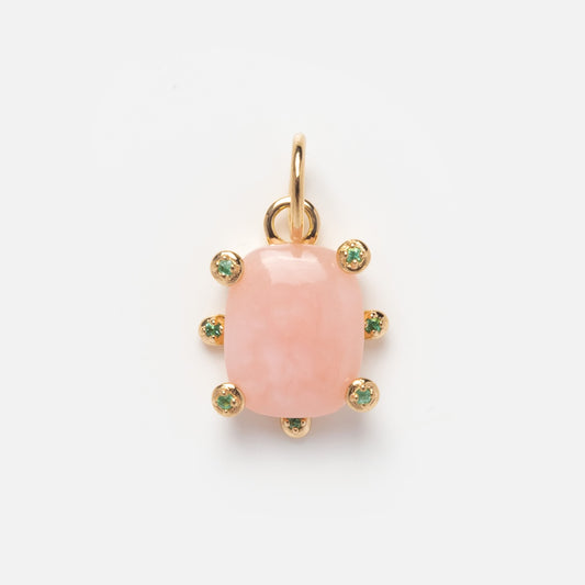 Genie Charm with Pink Opal and Emerald