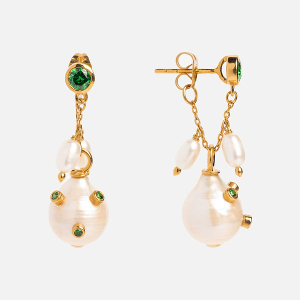 ピアス Monday Edition _ MJxME Baroque Pearl String Earrings 9.0-10.0 mm Tahitian Baroque Pearl Threader Earrings – Pearl
