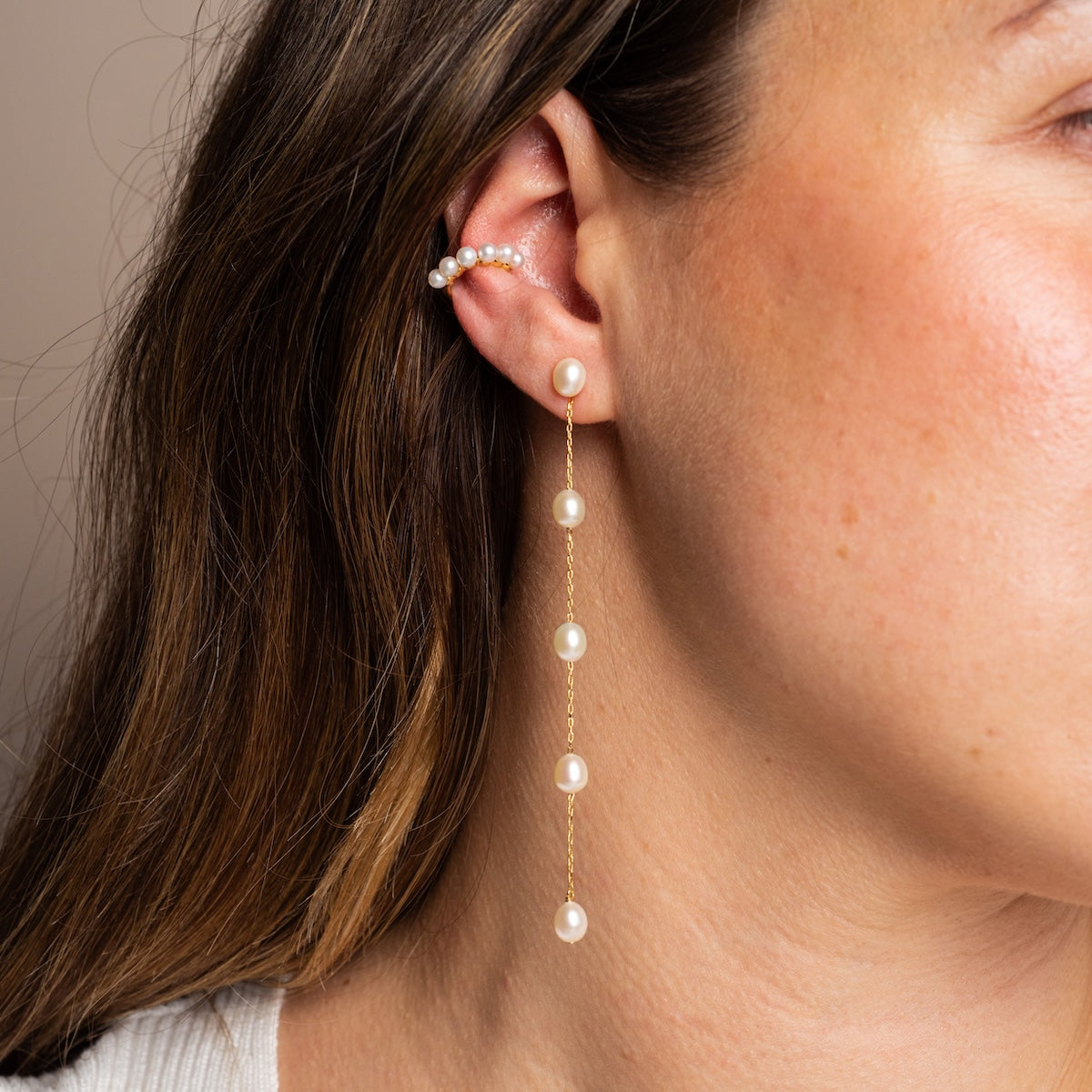 Delicate Pearl Drop Earrings