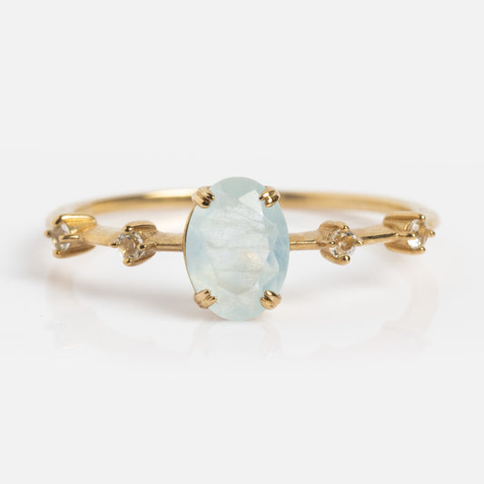 Solid Gold 2025 March Capsule Classic Aquamarine Statement Ring