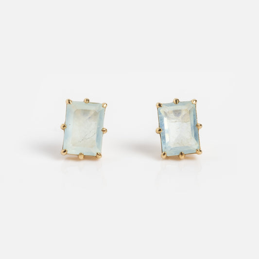 Solid Gold 2025 March Capsule Classic Aquamarine Stud Earrings
