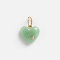 Solid Gold Full Heart Crystal Charm