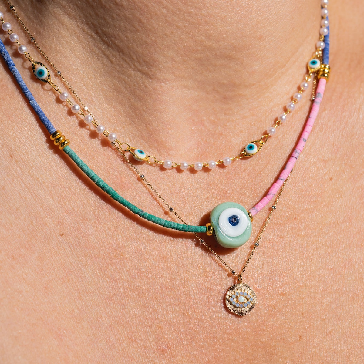 Daydreamer Evil Eye Necklace with Opal