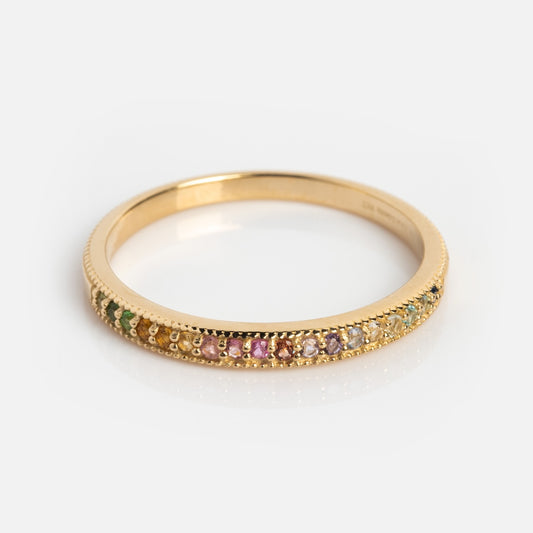 Solid Gold Live by the Sun Rainbow Ring