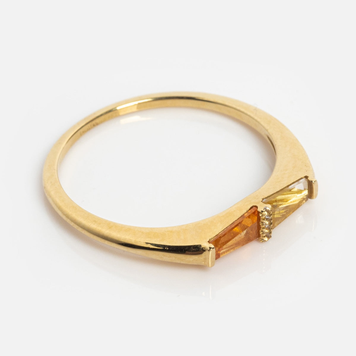 Solid Gold Toi et Moi East West Ring