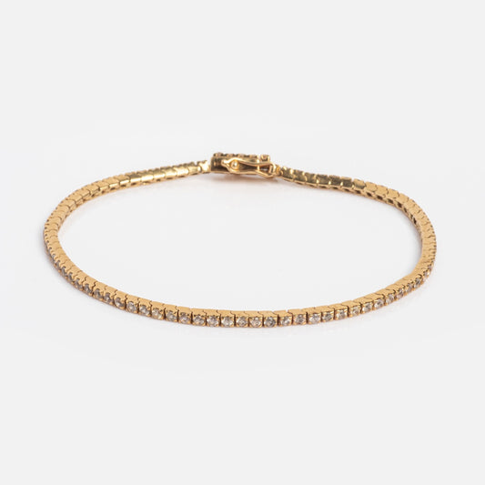 Solid Gold White Sapphire Tennis Bracelet Sample