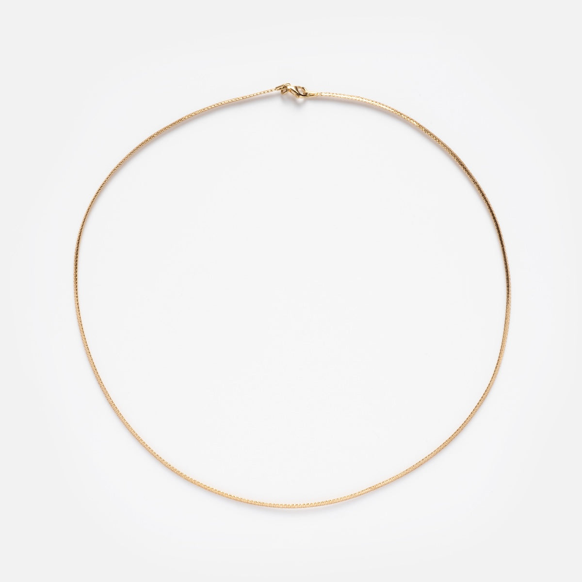 Family Gold Solid Gold Slim Mesh Necklace on white background