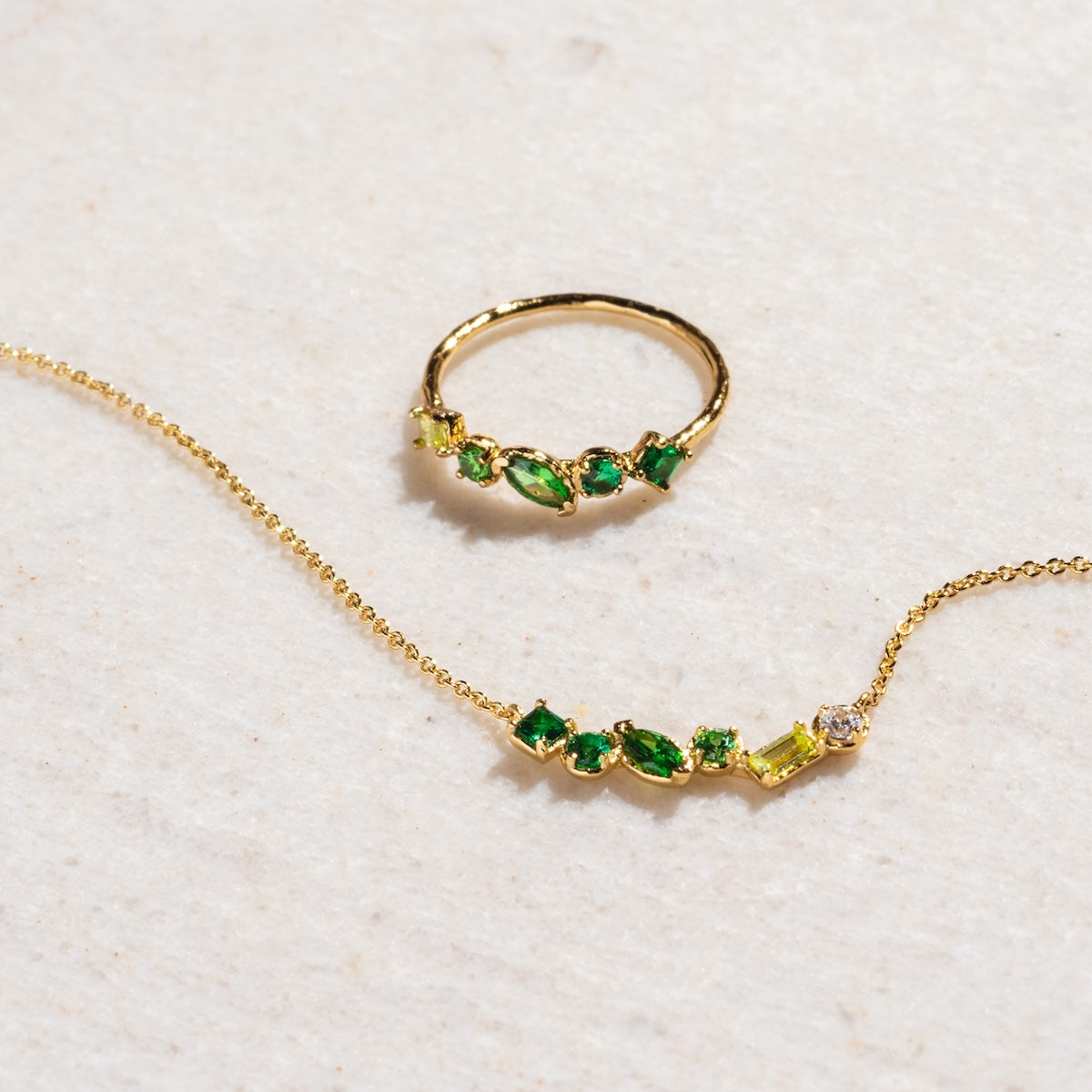 Shades of You Ombre Birthstone Ring and Necklace Gift Set