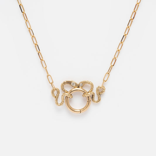 Twin Snakes Charm Holder Necklace