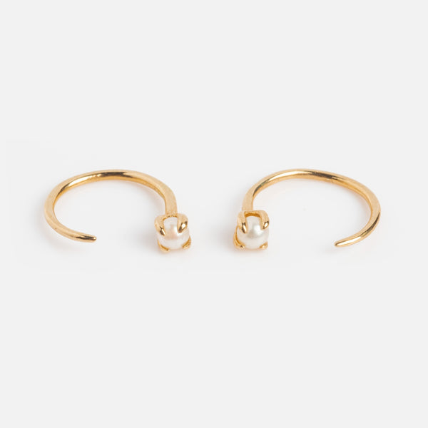 Solid Gold Pearl Ear Huggers | Local Eclectic – local eclectic