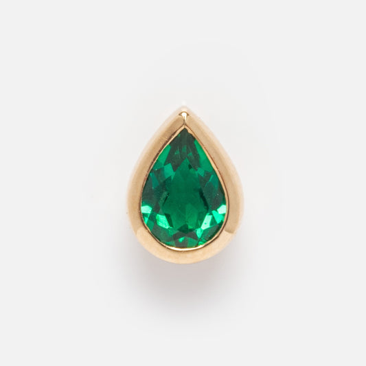 Solid Gold Pear Gemstone Slider Charm