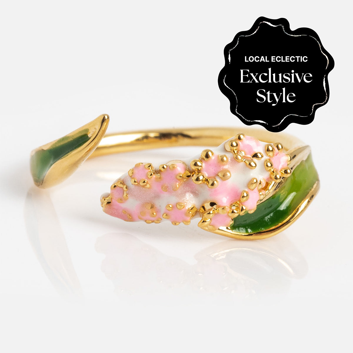 Blooming Color Adjustable Enamel Birth Flower Ring