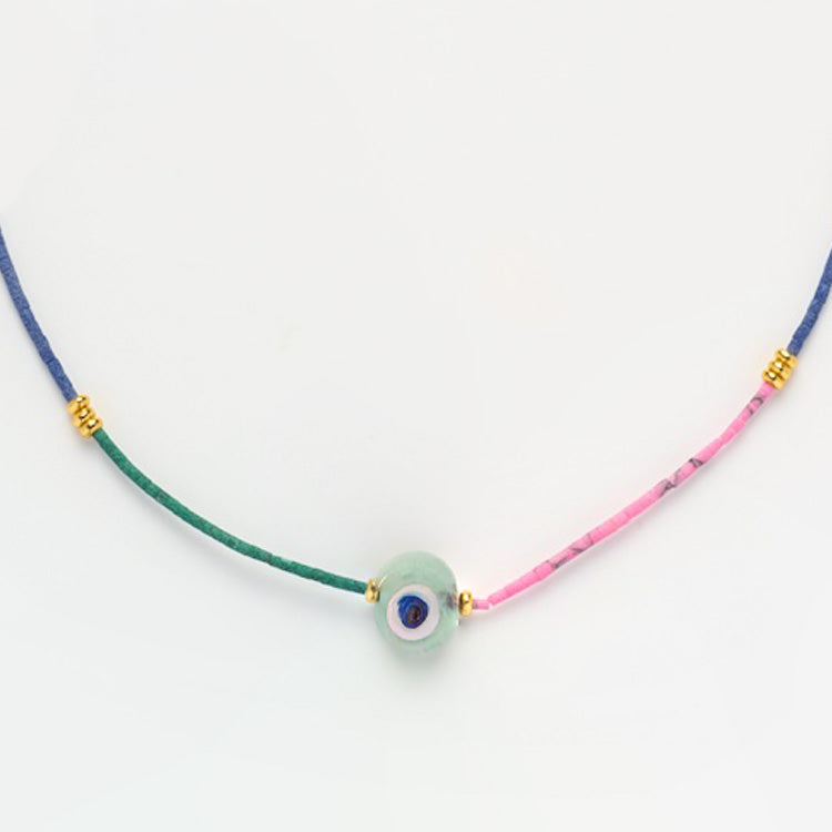 Solana Evil Eye Multicolored Beaded Necklace