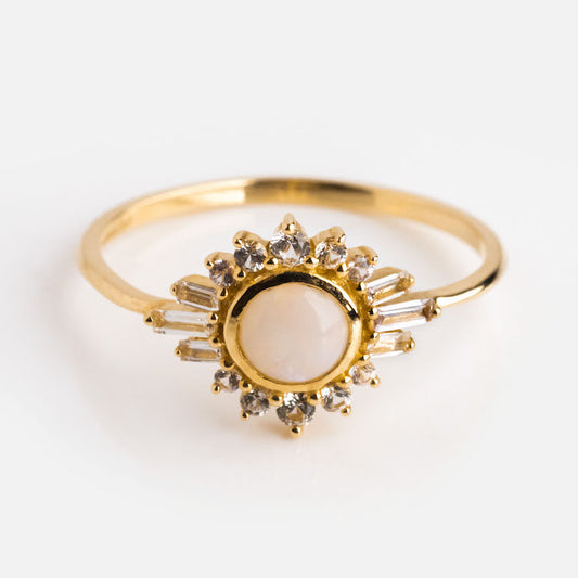 Solid Gold Ray of Hope Opal Ring