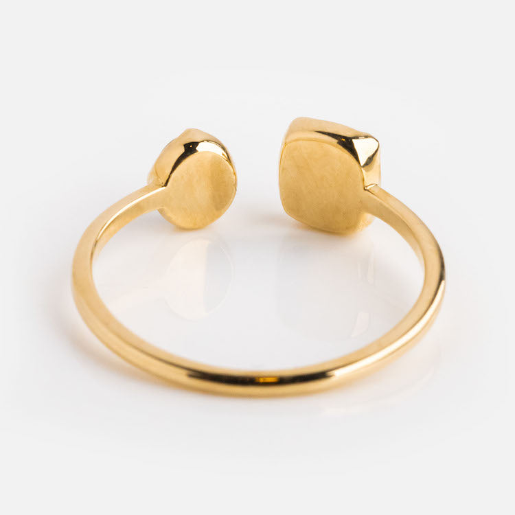 Solid Gold Open Front Ring for Protection