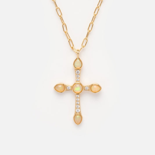 Camille Opal Cross Necklace