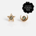 Lucky Star and Moon Studs