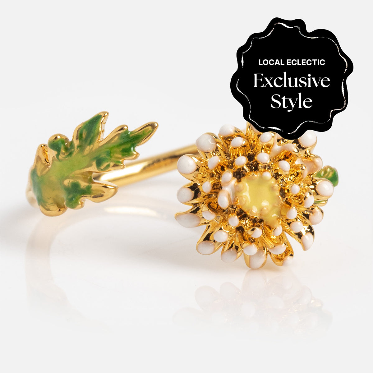 Blooming Color Adjustable Enamel Birth Flower Ring