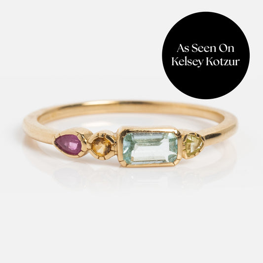 Solid Gold First Light Pastel Gemstone Ring