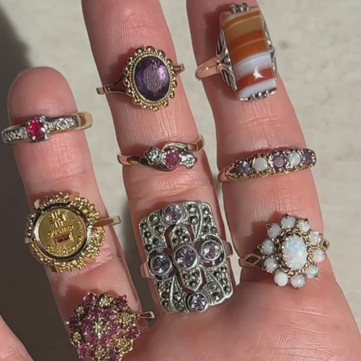 Vintage Silver Amethyst Mid Century Art Deco Ring | Local Eclectic