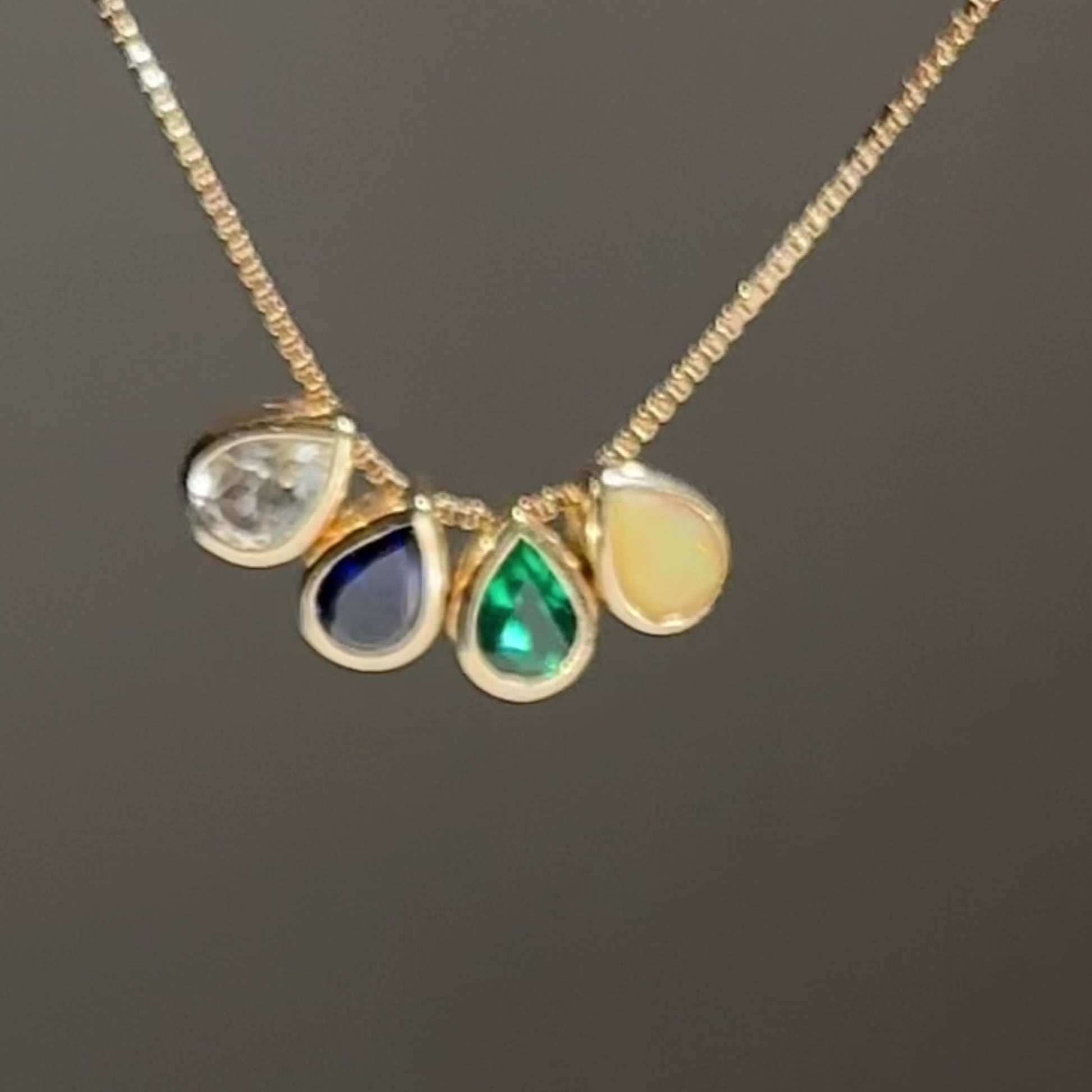 Mother's Family Birthstone Slide Floral Pendant or Necklace Mother's Family Birthstone Slide Floral Pendant or Necklace