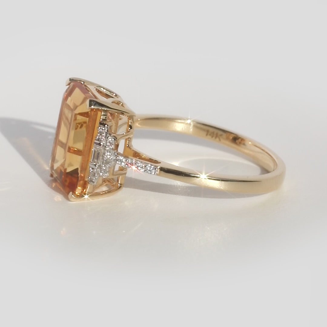 Vintage 1.5ct Hexagon Citrine Engagement Ring, Natural Citrine Wedding Ring,14k  18K Rose Gold Promise Anniversary Ring Gift for Women - Etsy