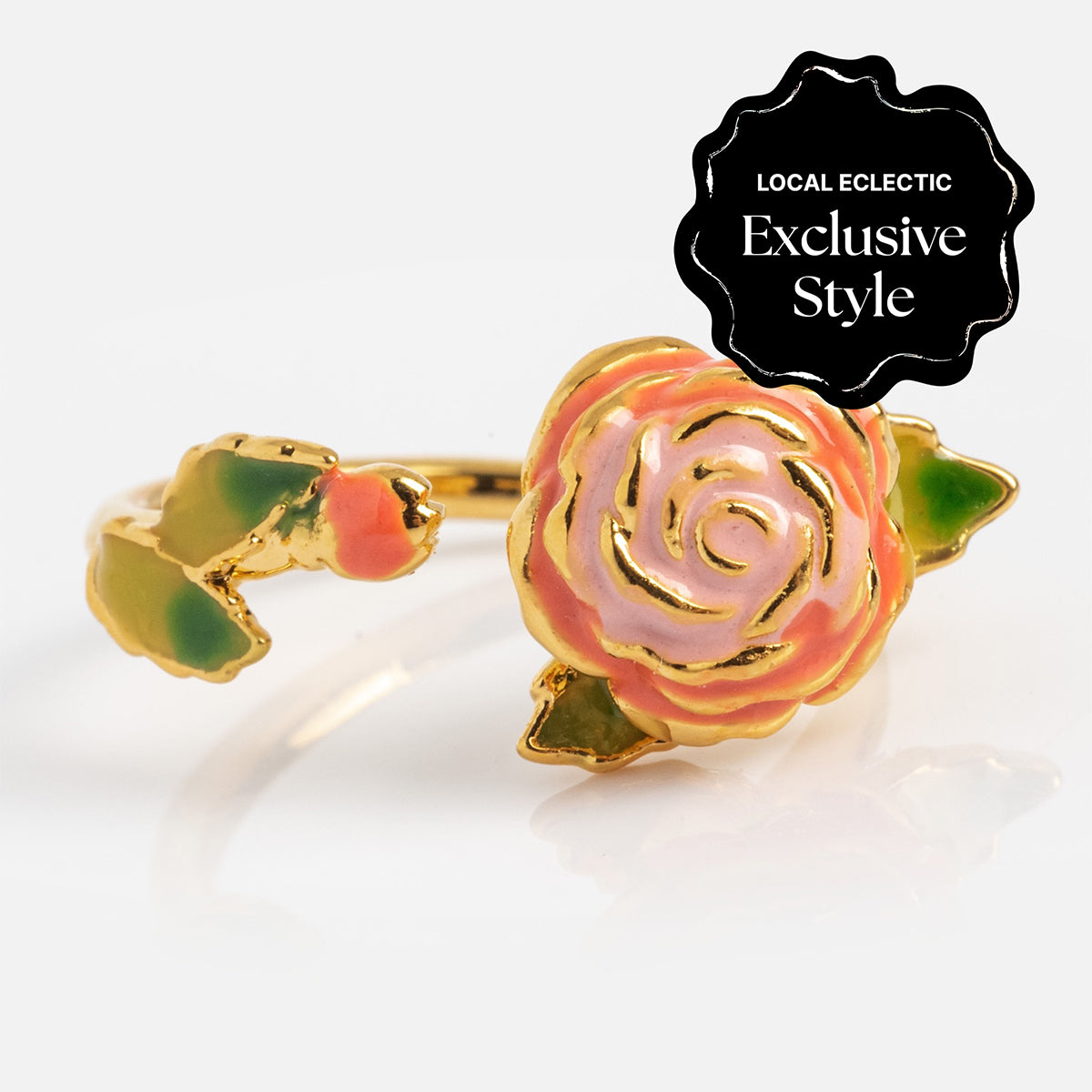 Blooming Color Adjustable Enamel Birth Flower Ring