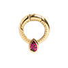 Solid Gold Perfect Start Charm Holder Necklace-Ruby Textured Round