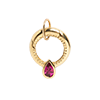 Add a Solid Gold Charm Clip-Ruby Textured Round Clip