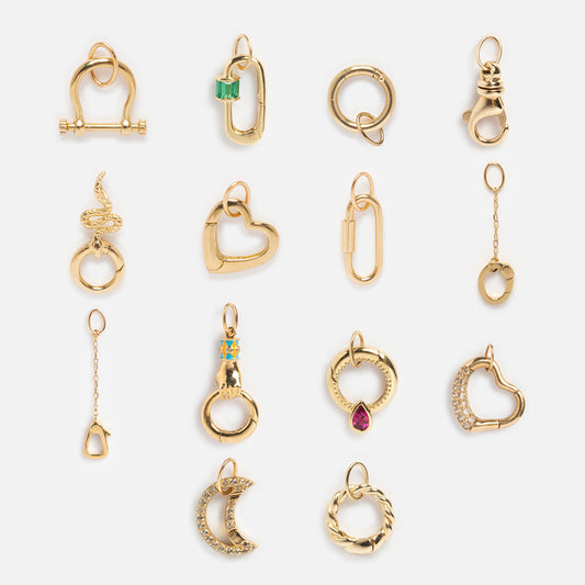 Solid Gold Charm Clip