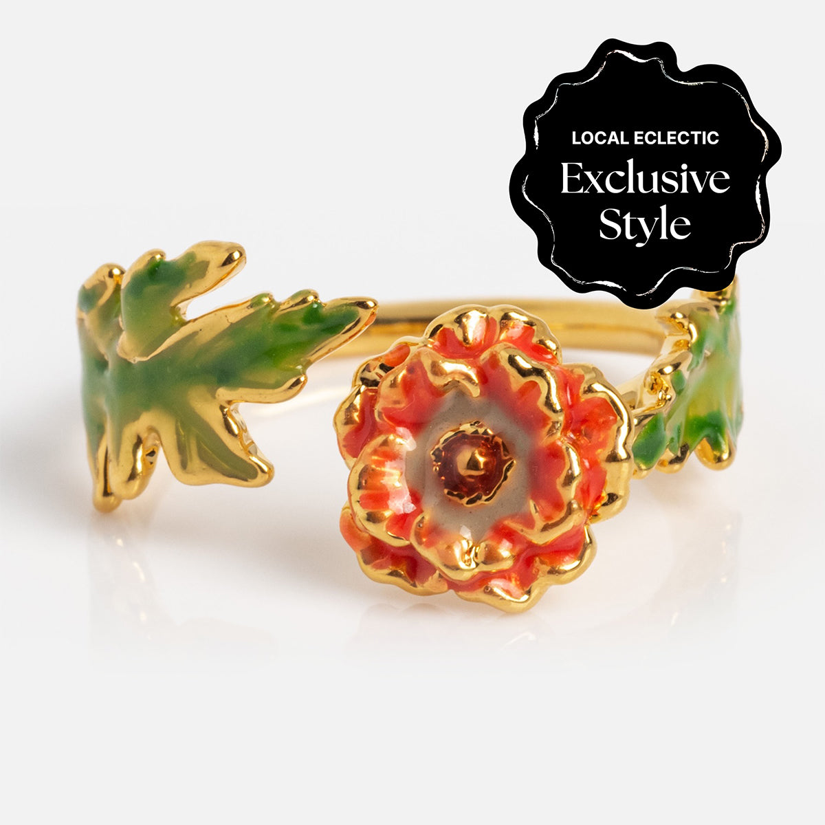 Blooming Color Adjustable Enamel Birth Flower Ring