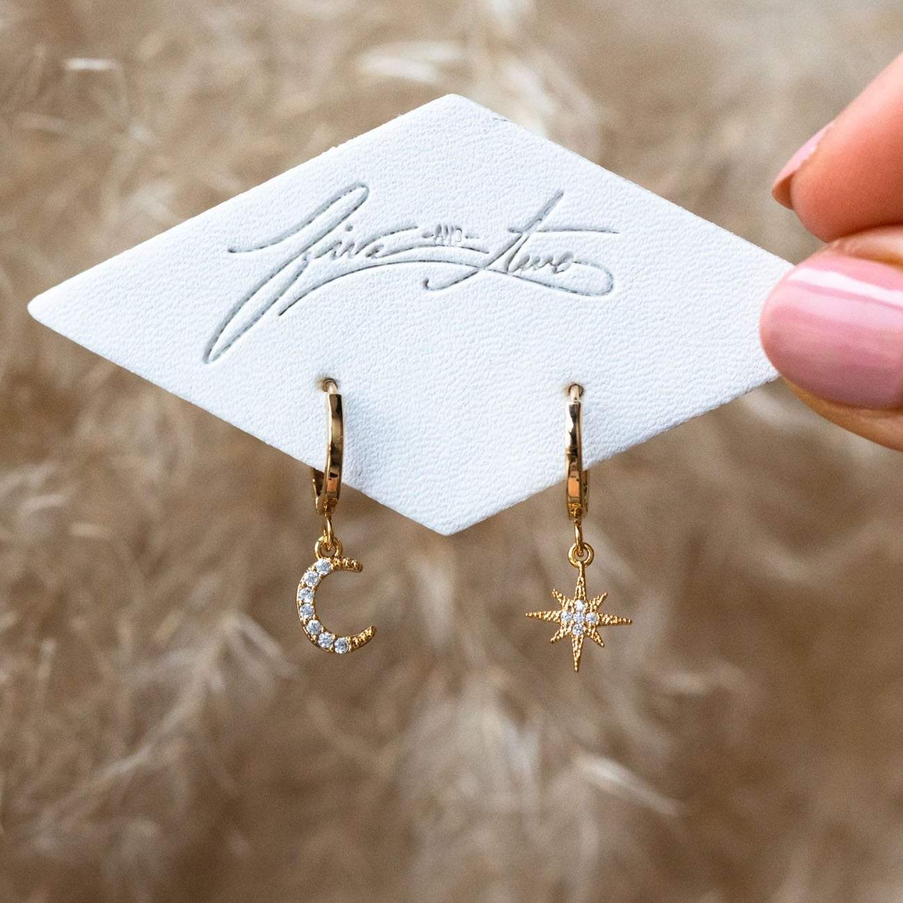 Chloe star and moon hoop earrings clearance