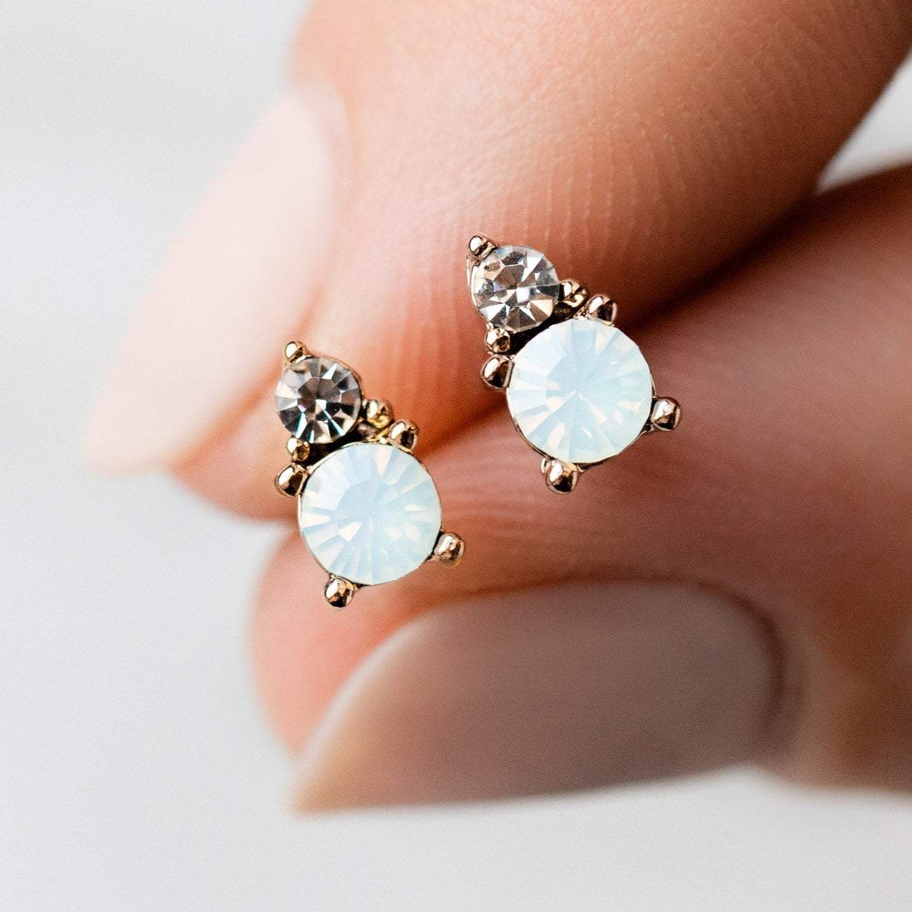Dolce Studs in White Opal earrings Lover's Tempo 