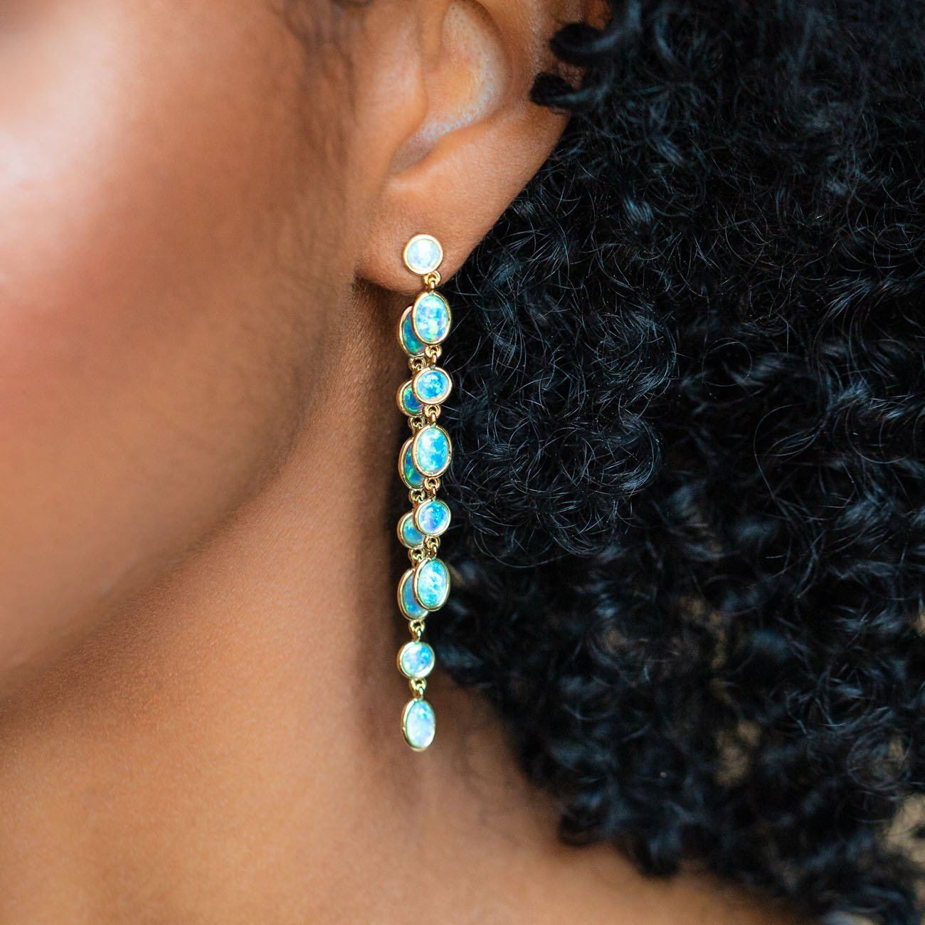 Ellie Earrings in Gold with Opal earrings Melinda Maria 
