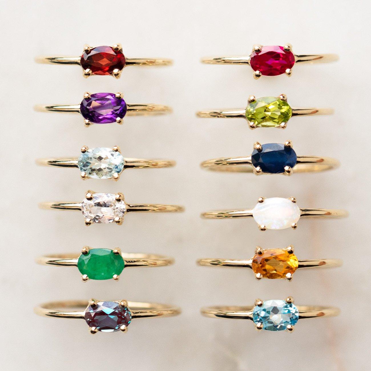 14K Gold Oval Birthstone Ring | Local Eclectic – local eclectic