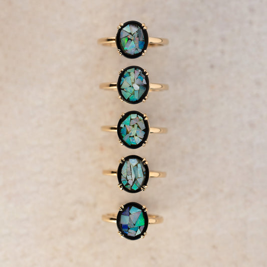 Celina Ring with Opal Set Onyx