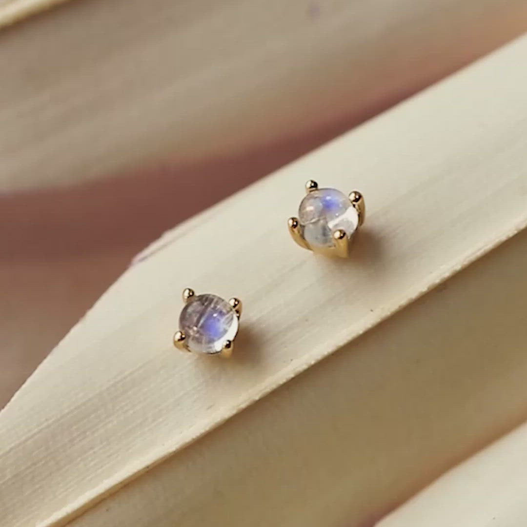 Soft Trillion Moonstone with Diamond Halo Stud Earrings – Milestones by  Ashleigh Bergman