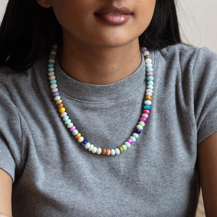 Peruvian Candy Opal Beaded Necklace