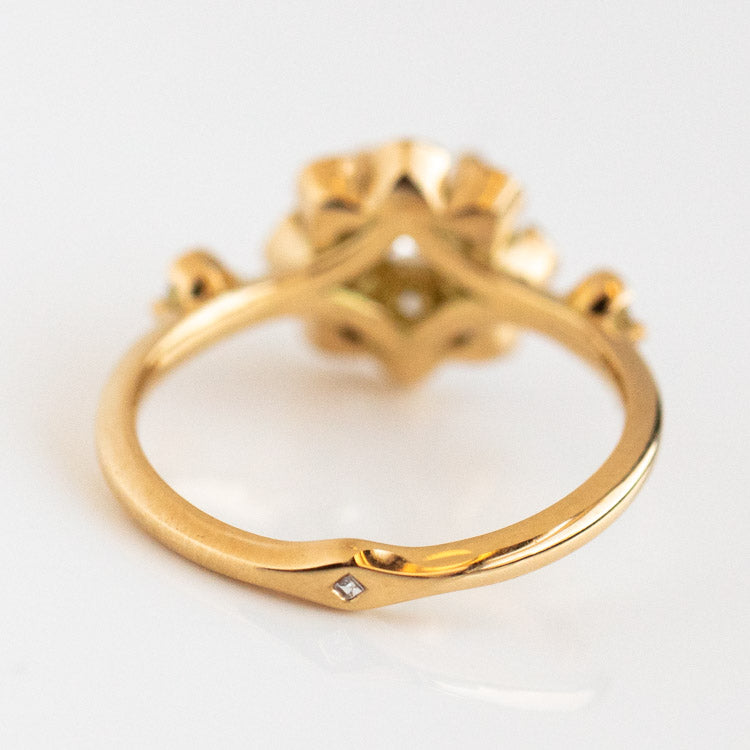 Local Eclectic Gold Diamond Flower Engagement Ring