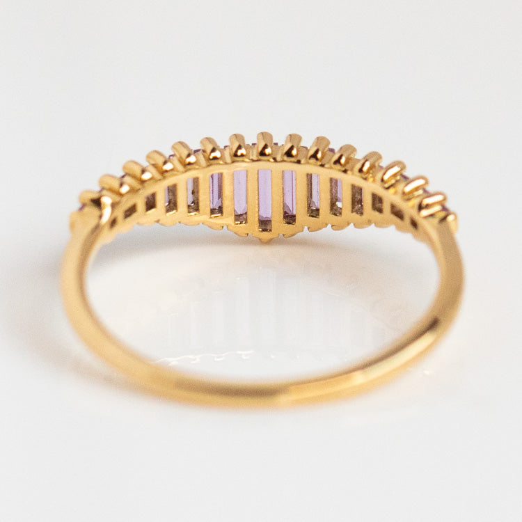 Solid Gold White Sapphire Chunky Chain Link Ring – local eclectic
