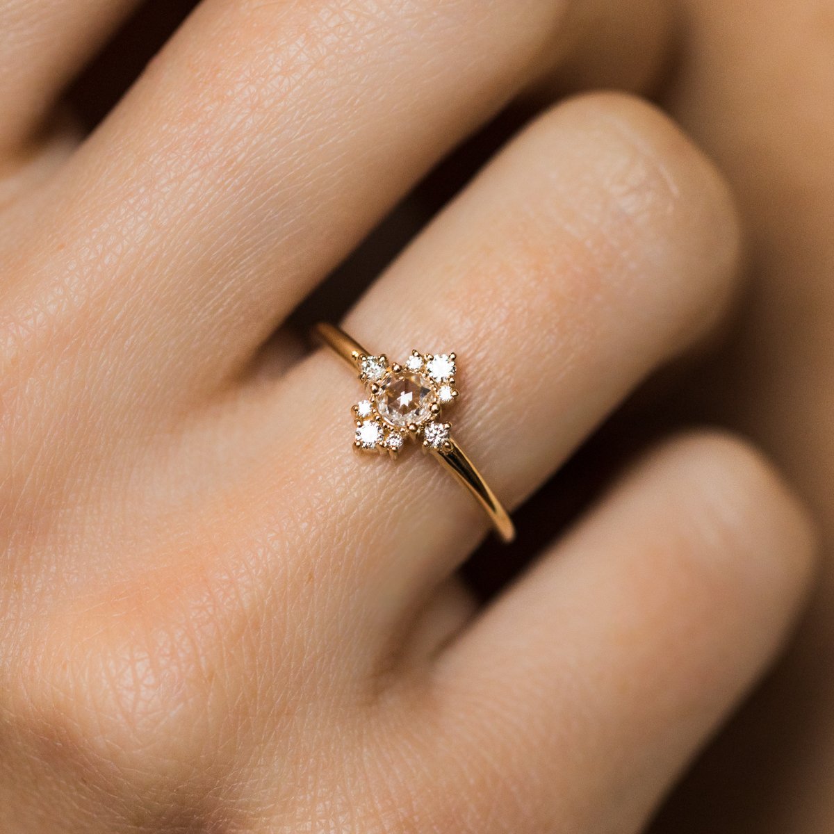 Andromeda Cluster Diamond Ring - rings - Everett local eclectic