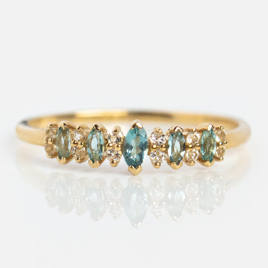 Solid Gold Something Blue Topaz Ring