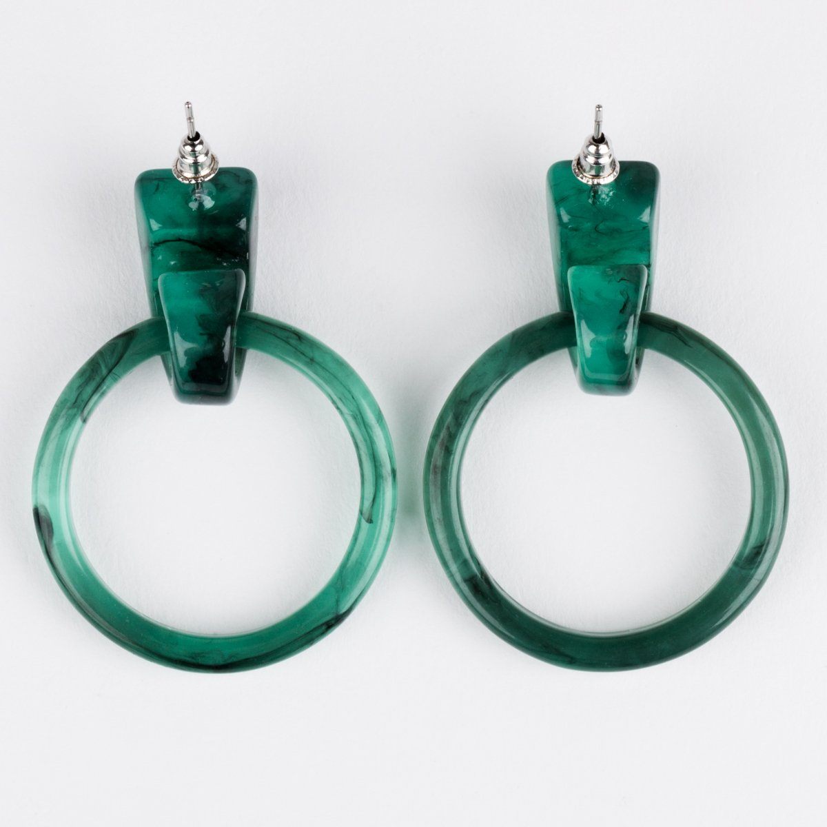 Casa Clara Milly Hoops Green Earrings