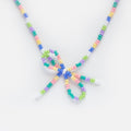 Ballet Pastel Stripe Beaded Bow Necklace
