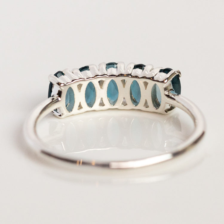 London Blue Topaz Galaxy Ring in Silver unique minimal modern jewelry carrie elizabeth