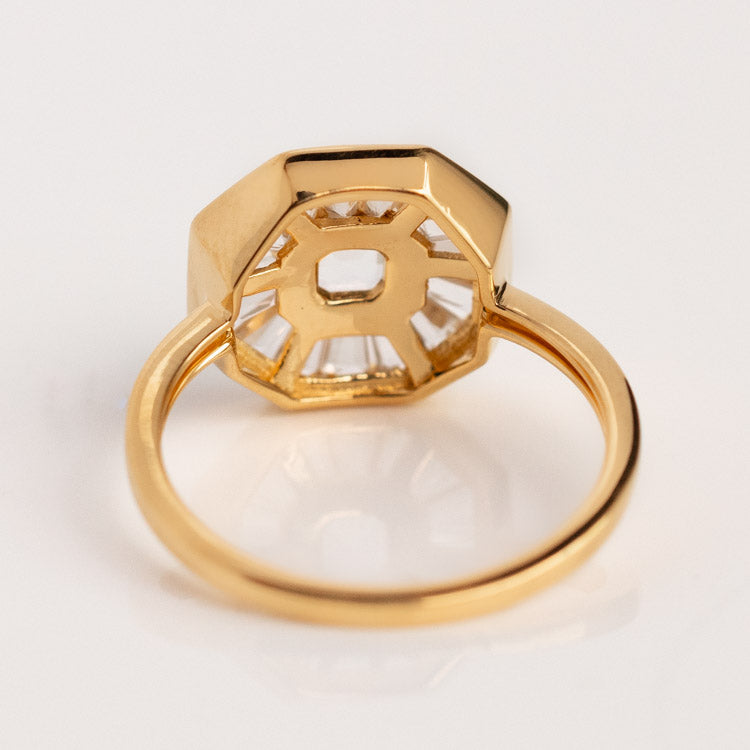 Solstice Statement Ring yellow gold modern jewelry carrie elizabeth